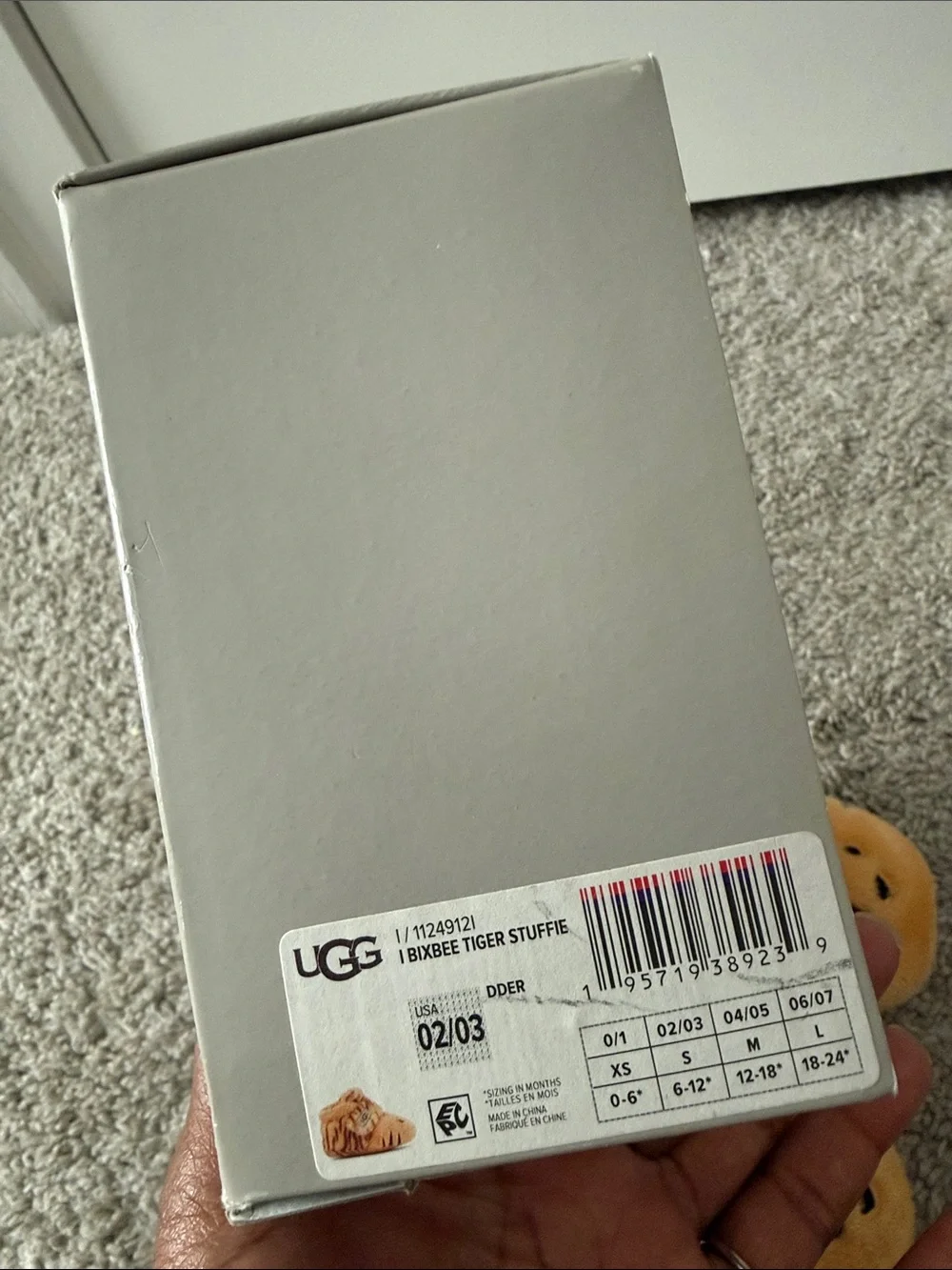 UGG Kids Tiger Plush Slip-Ons in Golden Orange